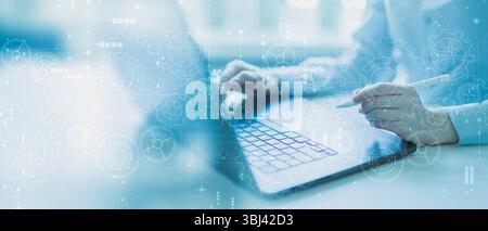Mobile Device Integration with Digital Automation and System Optimization Processes. Stock Photo