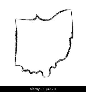 Ohio map. Blank vector map of the US state with counties. Borders of ...