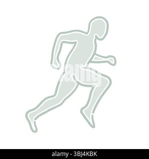Runner outline simple line vector illustration. Running athlete sprint ...
