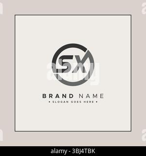 SX Minimal Vector Logo - Simple Business Logo for Monogram S and X Stock Vector