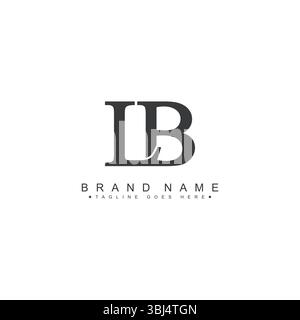Creative Monogram for Initial Letter LB Logo - Minimal Vector Logo Template for alphabet L & B Stock Vector