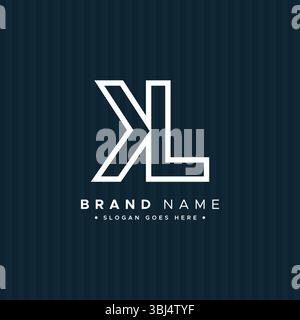 Initial KL Vector Logo - Elegant Monogram Template for letter K and L for your Business Stock Vector