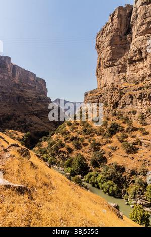 Rawandus Rever Deep Rawandiz (also Rawanduz) river gorge in Kurdistan Region of Iraq ...