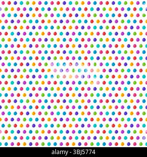abstract holiday gift wrapping seamless pattern: small multicolor paint dots against white background Stock Photo