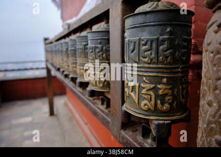 Praying wheels at the Monkey Temple in Kathmandu, Nepal Stock Photo - Alamy