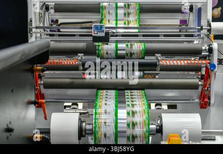 Automatic packing tape machine unit of high technology food for industrial Stock Photo