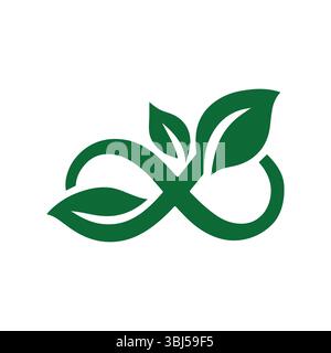 Green Leaf Infinity Symbol for Eco-Friendly Design Stock Vector
