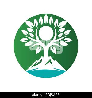 Tree Logo Design Vector Illustration Stock Vector