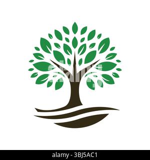 Tree Logo Design Vector Illustration Stock Vector