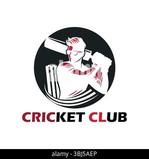 Man Playing Cricketing Stylish Shot Vector Illustration Stock Vector
