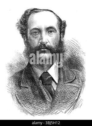 Captain W. F. Butler, 69th Regiment, on special service in the Ashantee Expedition, 1874. 'Major William Francis Butler...[has been promoted] to the rank of Major...He has also been rewarded with the honour of C. B. for his efforts, though circumstances made them unsuccessful, to bring up the West Akim native auxiliaries in aid of Sir Garnet Wolseley...the home-staying and reading English public is indebted to him...for two delightful books, "The Great Lone Land" and "The Wild North Land," which, we hope, will not be his last narratives of adventurous travel'. From "Il Stock Photo