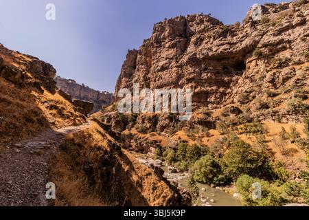 Rawandus Rever Path in Rawandiz (also Rawanduz) canyon in Kurdistan Region of Iraq ...