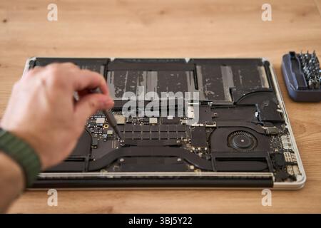 Exploring the Internal Components of a Laptop Essential Repair and Maintenance Guide Stock Photo
