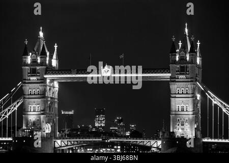 Tower Bridge at night Stock Photo