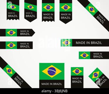 brazilian label with flag Stock Vector Image & Art - Alamy