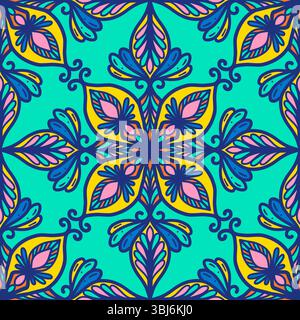 colorful line scribble repeats pattern seamless background Stock Vector