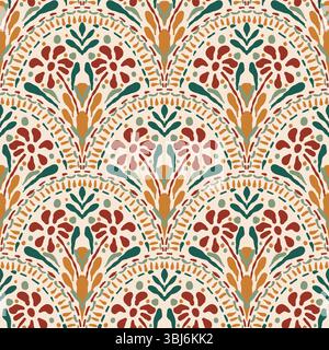 colorful line scribble repeats pattern seamless background Stock Vector