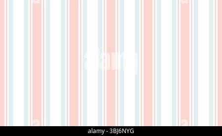 Cottagecore seamless pattern with pastel pink and blue vertical stripe on white backdrop. Light, cozy design ideal for textile, paper goods, backgroun Stock Vector