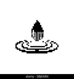 Mosaic pixel art icon of candle with flame in retro style design Stock Vector