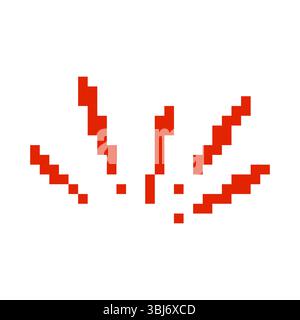 Mosaic pixel-style red spider with distinctive legs in retro sprite art design Stock Vector