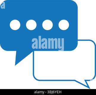 Chat Icons – Minimal Speech Bubble Symbols for Messaging and Communication UI/UX Design Stock Vector