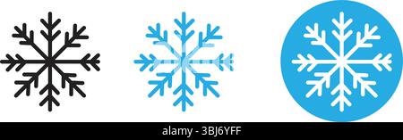 Blue snowflake icon set isolated vector illustration Stock Vector