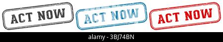 act now stamp. act now  stamp set on white background Stock Vector