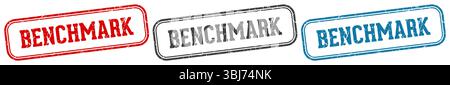 benchmark stamp. benchmark  stamp set on white background Stock Vector
