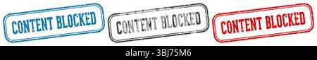 content blocked stamp. content blocked  stamp set on white background Stock Vector