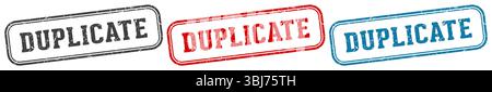 duplicate stamp. duplicate  stamp set on white background Stock Vector