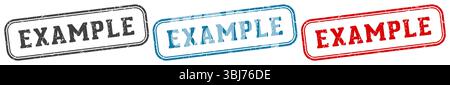 example stamp. example  stamp set on white background Stock Vector