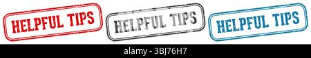 helpful tips stamp. helpful tips  stamp set on white background Stock Vector
