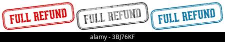 full refund stamp. full refund  stamp set on white background Stock Vector