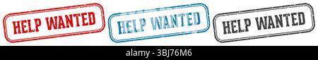 help wanted stamp. help wanted  stamp set on white background Stock Vector