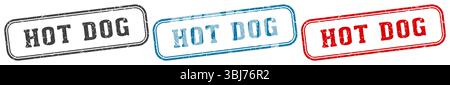 hot dog stamp. hot dog  stamp set on white background Stock Vector