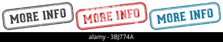 more info stamp. more info  stamp set on white background Stock Vector