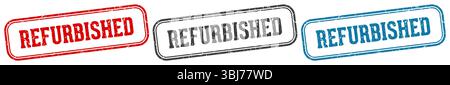 refurbished stamp. refurbished  stamp set on white background Stock Vector