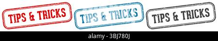 tips & tricks stamp. tips & tricks  stamp set on white background Stock Vector