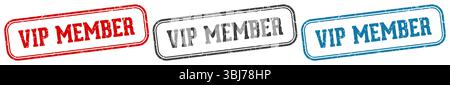 vip member stamp. vip member  stamp set on white background Stock Vector