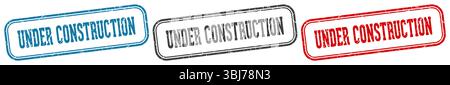 under construction stamp. under construction  stamp set on white background Stock Vector