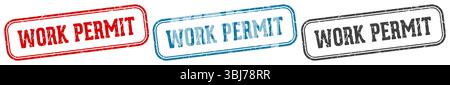 work permit stamp. work permit  stamp set on white background Stock Vector