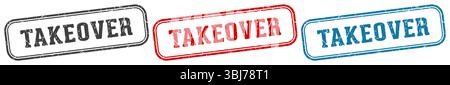 takeover stamp. takeover  stamp set on white background Stock Vector