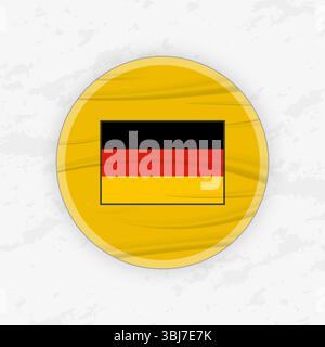 German Flag in a Circular Emblem Design, Abstract Round Sticker Illustration. This high-quality vector graphic is perfect for use in patriotic designs Stock Vector