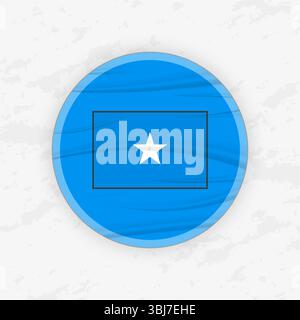 Somali Flag in a Circular Emblem Design, Abstract Round Sticker Illustration. This high-quality vector graphic is perfect for use in patriotic designs Stock Vector