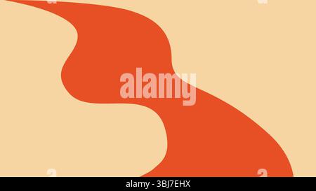 Beige and red fluid art background Stock Vector
