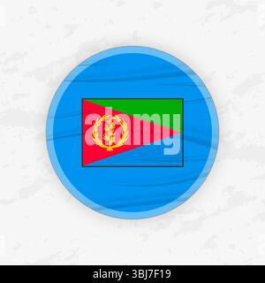 Eritrean Flag in a Circular Emblem Design, Abstract Round Sticker Illustration. This high-quality vector graphic is perfect for use in patriotic desig Stock Vector