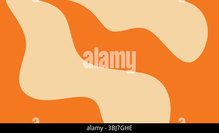 Beige and orange abstract waves background Stock Vector