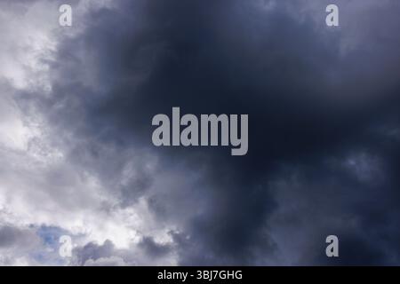 Gray clouds covering the whole sky, Finland Stock Photo