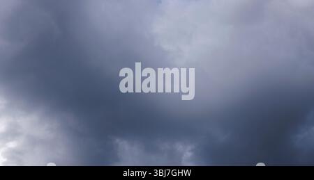 Gray clouds covering the whole sky, Finland Stock Photo
