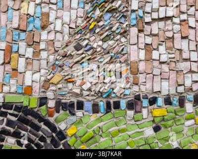 Close-up of a multicolored smalt mosaic. Stock Photo